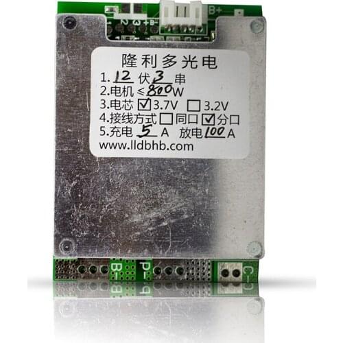 3 Series 12v100a Inverter Lithium Battery 186503.7v Polymer High Current Power Battery Box Protection Board