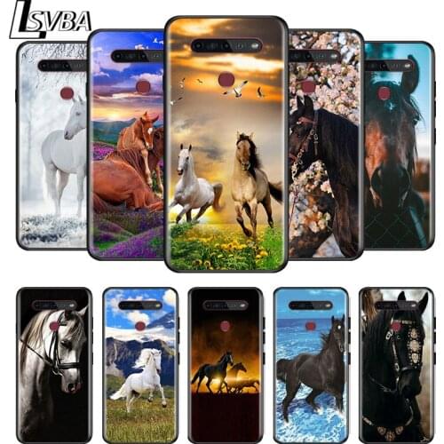 Beautiful Hors Art For LG G8 V30 V35 V40 V50 V60 Q60 K40S K50S K41S K51S K61 K71 K22 K31 K42 K92 ThinQ Black Soft Phone Case