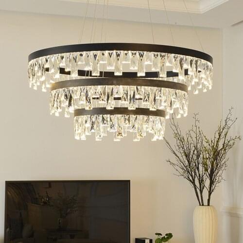 Crystal Pendant Lights Modern led Ring Pendant Lamps Living Room led Crystal Hanging Lamp Bedroom Dining Room led Light Fixtures