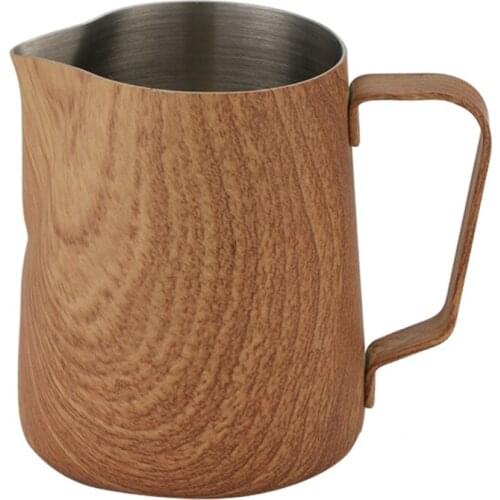 Fancy Coffee Garland Cylinder 350ml /600ml Milk Jug Stainless Steel Graining Frothing Pitcher Cup Espresso Frothers Mug