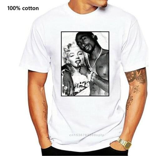 T Shirt Marilyn Monroe 2Pac Tupac Shakur Men Tops Tees 2019 Summer Fashion New Printed Short Sleeve Street Wear Cool Tee Shirts