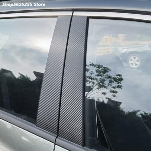 Carbon Fiber Sticker Protective Film Center Pillar Front Triangular Film For Hyundai Tucson NX4 2021 2022 Car Accessories