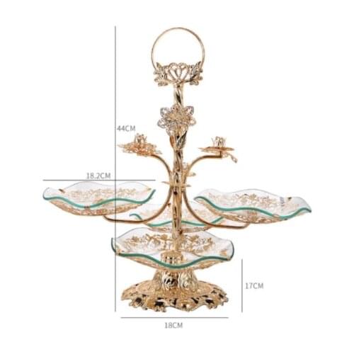 New stylish light luxury quality multi-functional separation storage plate European glass living room hotel pastry fruit plate