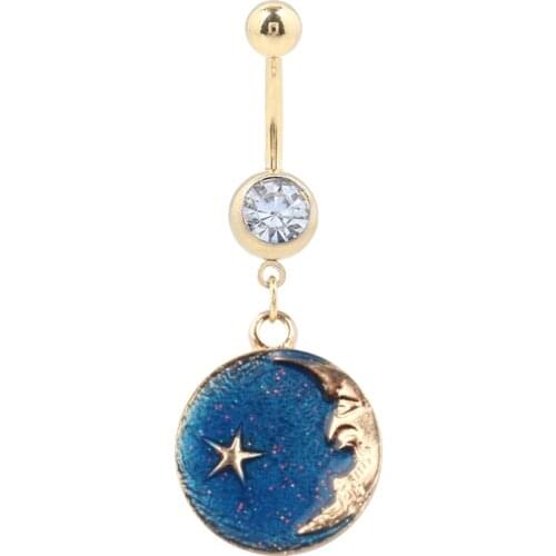 New Long Star Earrings Bohemian Belly Button Rings for Women Long Gold Piercing Navel Fashion Body Piercing Jewelry