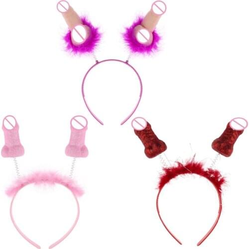 Novelty Bride Penis Shaped Crown Tiara Headband Hair Hairband Bezel for Girls Night Out Bachelorette Hen Party Accessorie