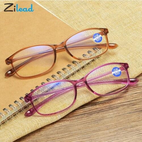 Zilead Metal Glasses fashionable Comfortable Anti-BlueMen Women Resin Protect Eyesight TR90 Presbyopic Reading Glasses