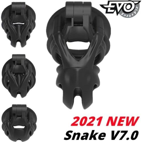 2021 New Snake V7.0 3D EVO Cage Mamba Male Chastity Device Double-Arc Cuff Penis Ring Cobra Cock Belt Adult Sex Toys