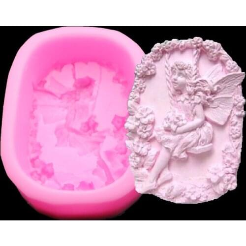 Soap silicone mold chocolate cake decorated flower fairy angel fairy girl handmade candles Handmade natural soap