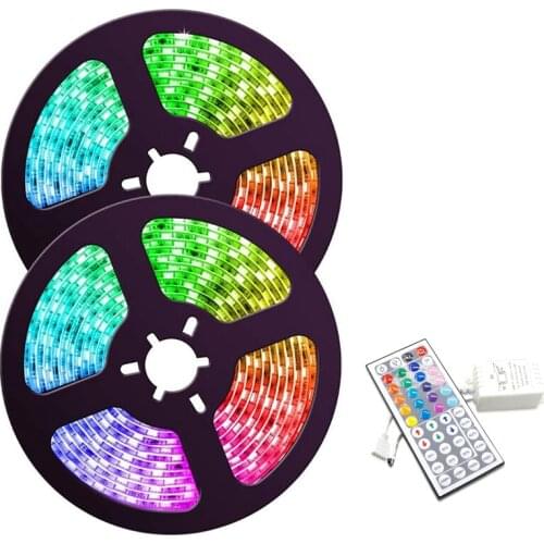 10M LED Light Strip RGB 3528 600LED Waterproof Flexible Light Strip With 44 Key Remote Controller For Bedroom Christmas