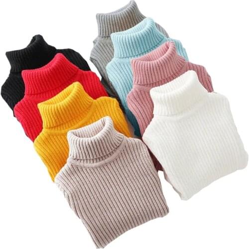 2021 New Clothing Children High-Neck Candy Color Bottoming Shirt For Boys And Girls Pure Cotton Winter padded T-Shirt