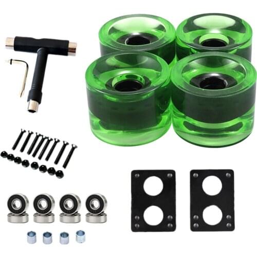 Top!-Skateboard Wheels Set with Bearings 82A Longboard Wheels PU Wheels Cruiser Wheels Street Upgrade Replacement