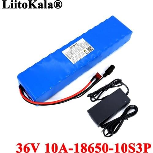 LiitoKala 36V 10Ah 600watt 10S3P lithium ion battery pack 20A BMS For xiaomi mijia m365 pro ebike bicycle scoot XT60 T plug