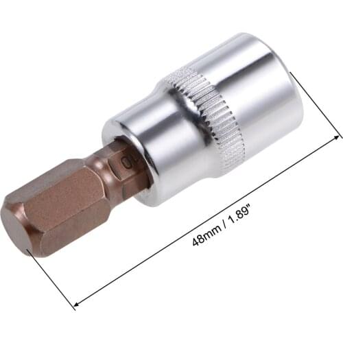 Uxcell 2 Pcs 3/8" Drive x 10mm Hex Bit Socket, Standard Metric, S2 & Cr-V Steel