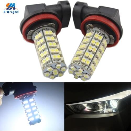 YM E-Bright 1Piece H1 H3 H11 1210 3528 68 SMD LED Car Fog Lamp Headlight Auto Bulbs DC 12V White 400Lm