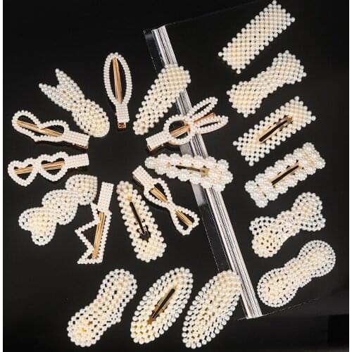 10PCS Fashion Pearl Hair Clip For Women Elegant Korean Design Snap Barrette Stick Hairpin Hair Styling Accessories