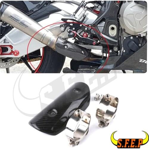 Motorcycle Fibre Carbon Discharge Protection Silencer Heat Pipe Protection Screen Coverage For Yamaha YZF R25/R15 & FZ-10/MT-10