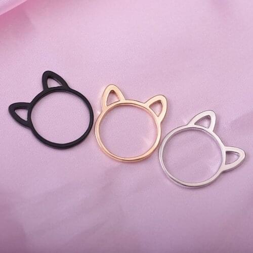HOMOD Silver Color Gold Color Cute Cat Ear Ring Women Fashion Jewelry Cat Ring For Women Girl Gifts Anel Wholesale