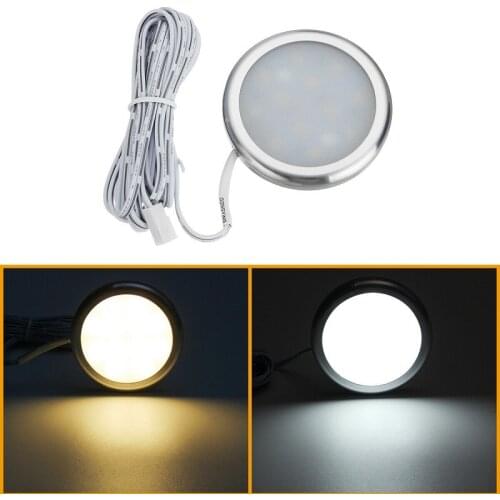 12V Car Camper Van RV Interior Lights 21 LED Round Cabinet Kitchen Spotlights 3000K Warm Reading Light
