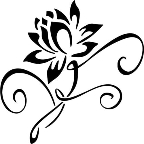 17X17CM Lotus Art Cartoon Whole Body Decoration Decal Plant Flower Car Sticker