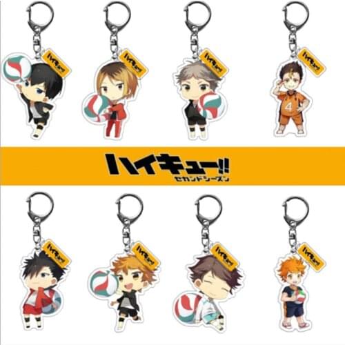 2020 New Anime Haikyuu!! Keychain Acrylic Keyring Key chain Women Bag Jewelry Children Gift