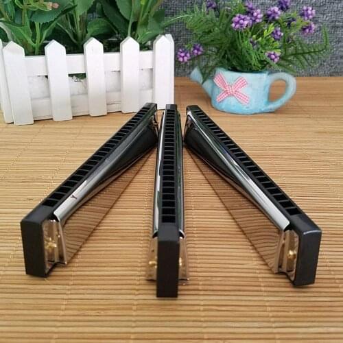 24 Holes Harmonica Tremolo Key C Silver Color Blues Jazz Rock Musical Instrument Diatonic Harp Musical Instrument Gift