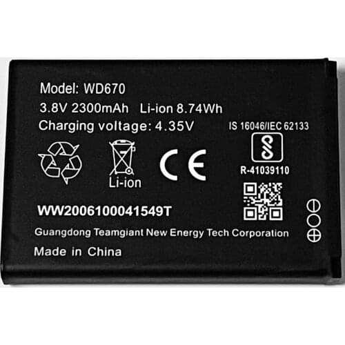 3.8V 2300mAh For ZTE WD670 Reliance Wi-Pod 4G LTE WiFi Router Hotspot Modem Battery