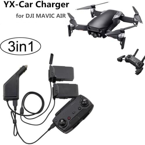 3in1 Car Charger Adapter For DJI Mavic Air Remote Control & Battery Charging Hub