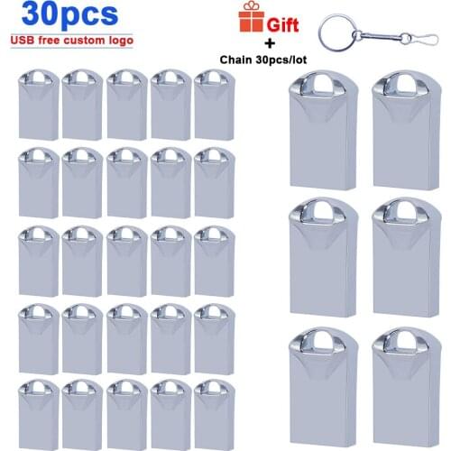 30pcs/lot Business USB Flash Drive 128GB 64GB 32GB 16GB pendrive Cle metal USB Flash Stick Pen Drive USB Stick free custom logo
