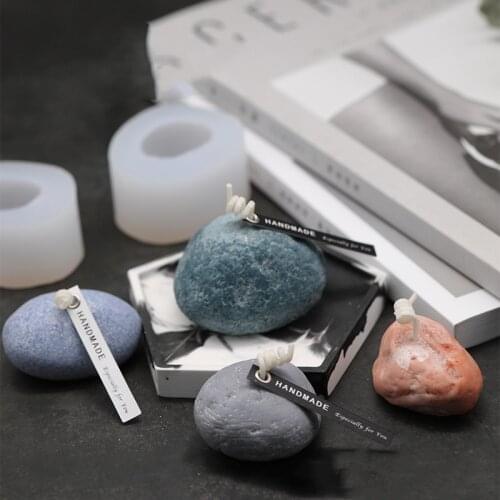 3d Silicone Stone Candle Mold Simulation Korean Pebble Silicone Model Scented Candle Mold DIY Molds for Plaster Cake Soap Mold