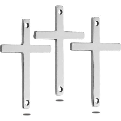 50Pcs/Lot Stainless Steel Cross Charms Pendant Jewelry Making DIY Bracelet Handmade Accessories