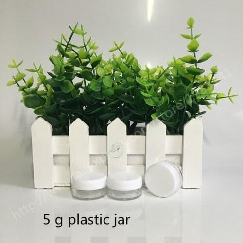 500 x 5g Clear PS Plastic Cosmetic Jar With White Lid Used As Promotion Cream Glitters Sample Packaging