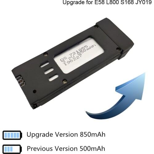 3.7V 850mAh upgrade Lipo Battery For E58 L800 JY019 S168 folding four-axis aircraft upgrade accessories RC toy battery