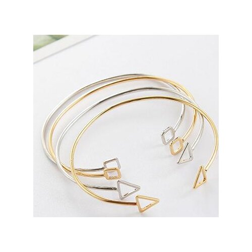 New fashion Openwork square triangle geometric shape opening bracelet For Women girl Accessories jewelry wholesale