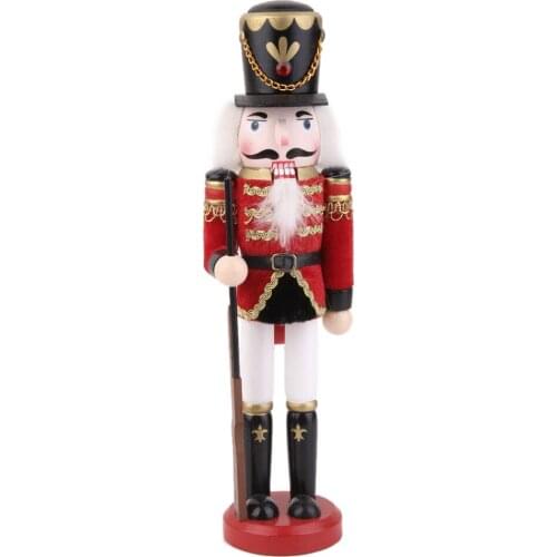 Hand Painted Wooden Solider children toy Christmas birthday gifts with Accessories Red
