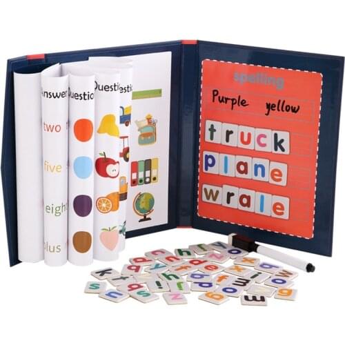 Children 3D Magnetic Book Word Spelling Game English Alphabet Letters Cards Early Education Literacy Toys for Baby Kids