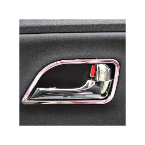 For Kia RIO K2 2011 2012 2013-2015 ABS Chrome trim door handle cover interior decoration ring sticker 4pcs/set
