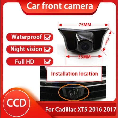 Full HD Waterproof Night Vision CCD Car Front View Logo Parking Camera For Cadillac XT5 2016 2017 Installed under the car logo