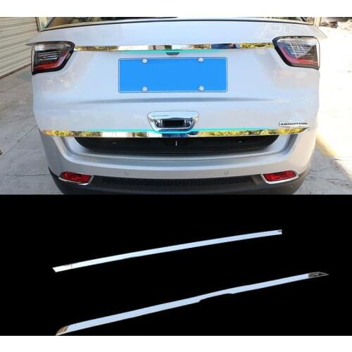 Jameo Auto Accessories for Jeep Compass 2017 2018 Rear Trunk Tailgate Door Tail Bottom Streamer Molding Cover Kit Trim Stickers