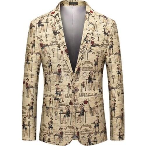 Suits mens casual blazer masculino fit print clothes spring autumn costume homme пиджак мужской terno masculino ropa hombre