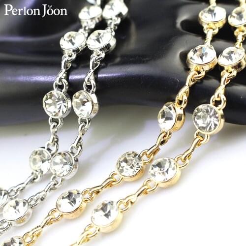 1 yard plating metal chain Single crystal rhinestone trim, used for bags, shoes, jeans accessories ML128
