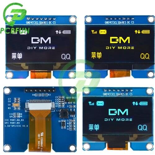 1.54 nch OLED Display Module SPI Interface 3.3-5V SSD1309 Yllow/Blue/White 12864 128x64 128*64 OLED Display Module