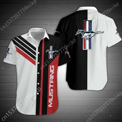 2021 New Mustang Brand Mens Shirt High Quality Oversized T-shirt Top 3D Anime Button Cardigan Harajuku Casual Mens Clothing