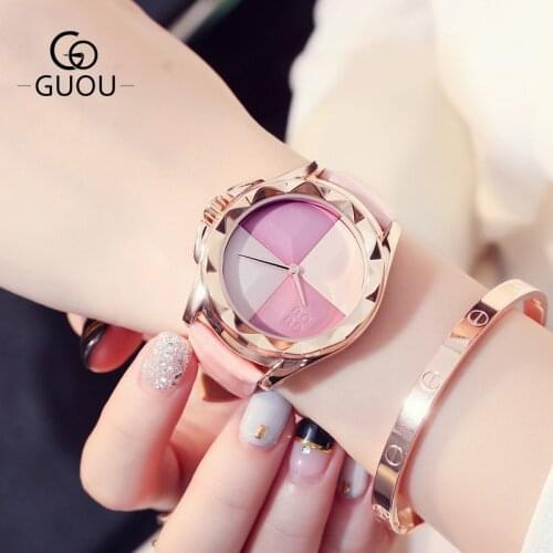 2019 new korean style fashions Ladies' watches cheeks pattern large dial tidal lether watchband quartz watches G8815