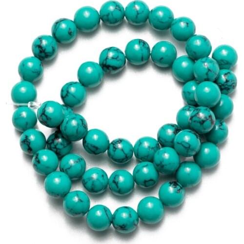 Wholesale Green Turquoises Stone Natural Stone Round Loose Beads for Jewelry Making 4 6 8 10 12mm DIY Bracelet Necklace Earrings