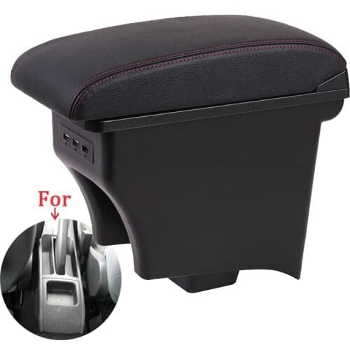 For Volkswagen POLO Armrest Retrofit parts For VW POLO AMEO Car Armrest box Storage box car accessories Interior with USB LED