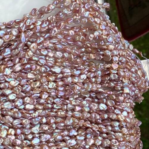 Freshwater pearl purple reborn keshi pearl flat oval 6-7mm FPPJ wholesale 39cm nature loose beads for DIY jewelry
