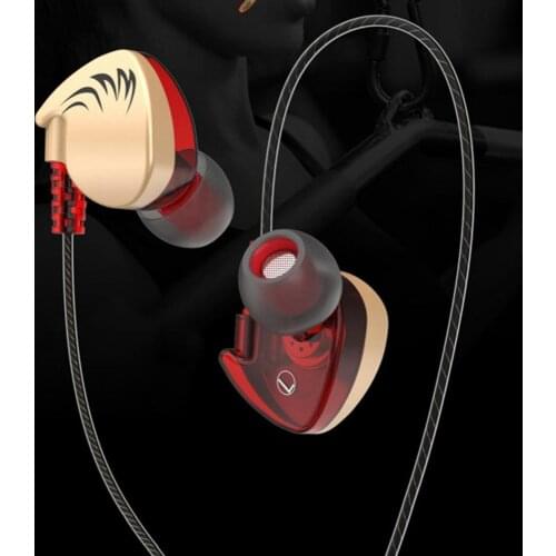 QKZ CK7 Earphones Dual Driver Sport Earphone 3.5mm Jack Headset Hands Free with Mic Music Earphone for All Phone Pc