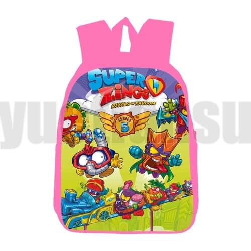 Sac A Dos Mochila Cartoon 3D Print Superzings Bag Game Anime Super Zings Series 6 Backpack Men Teenager 12/16 Inch Pink Bag