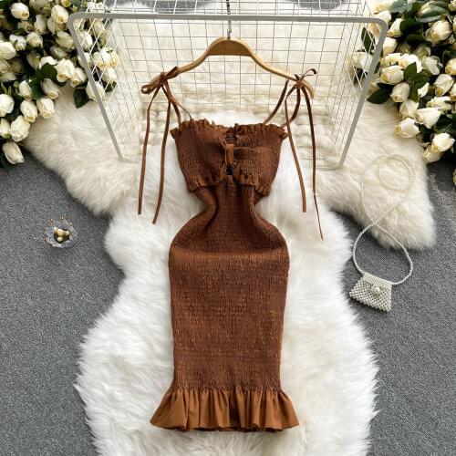 Sexy Solid Strapless Sleeveless Solid Color Bodycon Dress New Summer Fashion Club Party Mini Dresses Female
