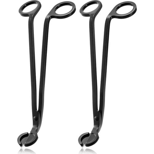 Candle Wick Trimmer Candle Cutter Stainless Steel Wick Clipper Scissor Candle Tool (Matte Black, 2 Pieces)